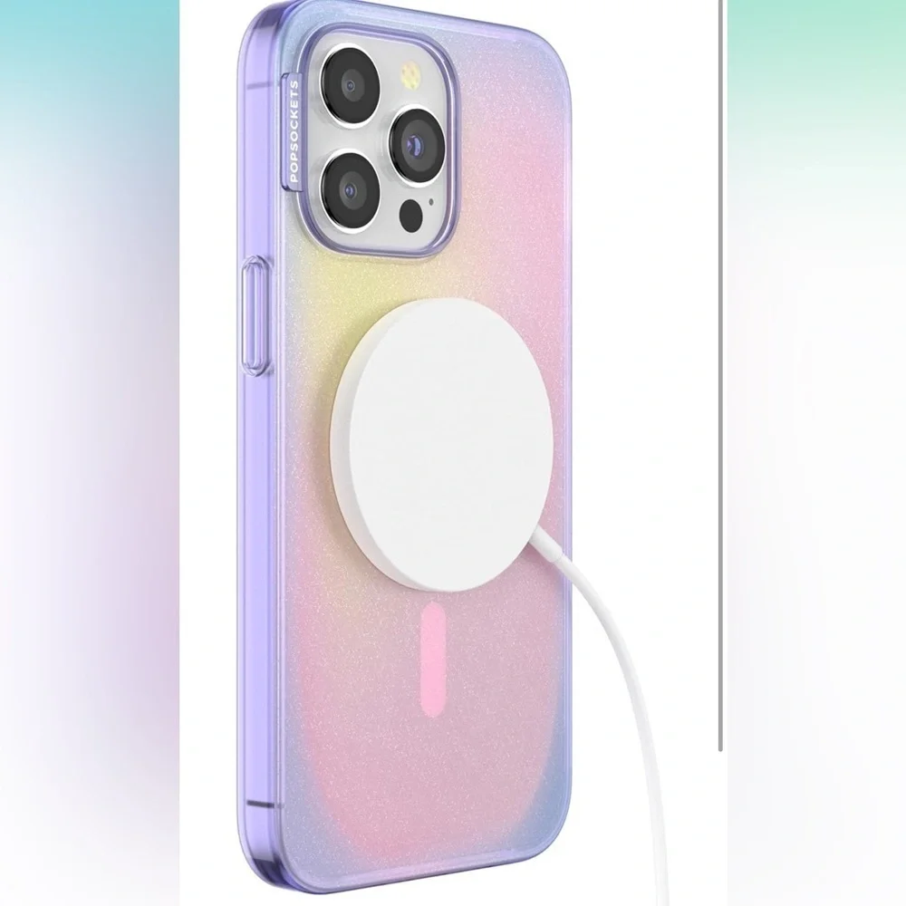 PopSockets iPhone 15 Pro Max Case w/ Round Phone Grip Compatible w/ MagSafe 0125